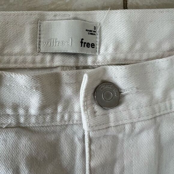 Wilfred Free Women's Wide Leg White Denim  Size 0 - Picture 3 of 6